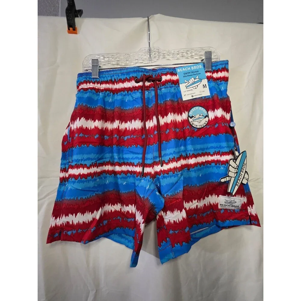 Beach Bros Acid Stripes Men's Swim Trunks Board Shorts M Multicolor PB-106-46